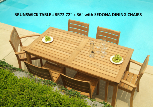 BRUNSWICK TABLE #BR72 72in x 36in with SEDONA DINING CHAIRS